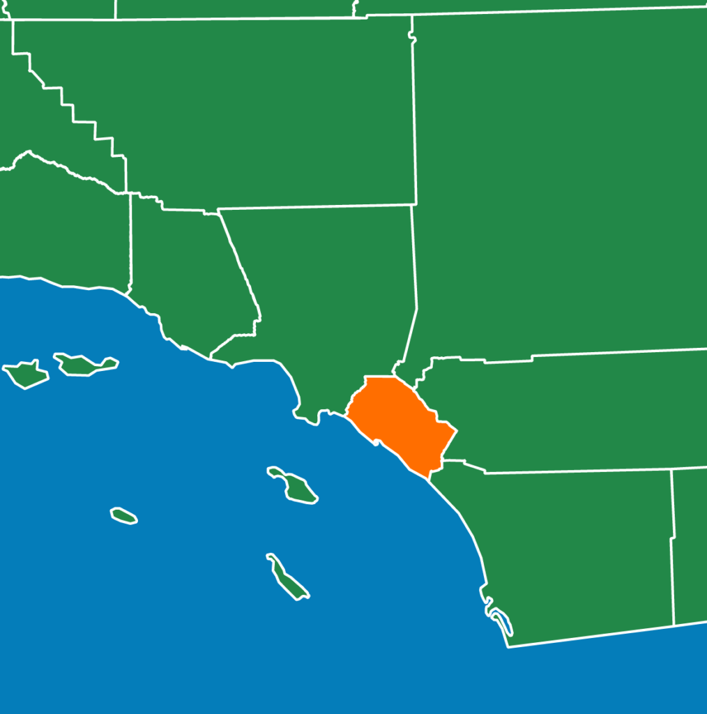 Orange County on a map